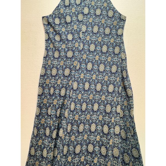 Ann Taylor Floral Maxi Dress Womens 2 Blue Halter Summer Chic Boho Sleeveless - Picture 9 of 10